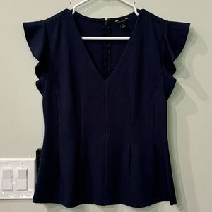 Ann Taylor Navy V-Neck Top
